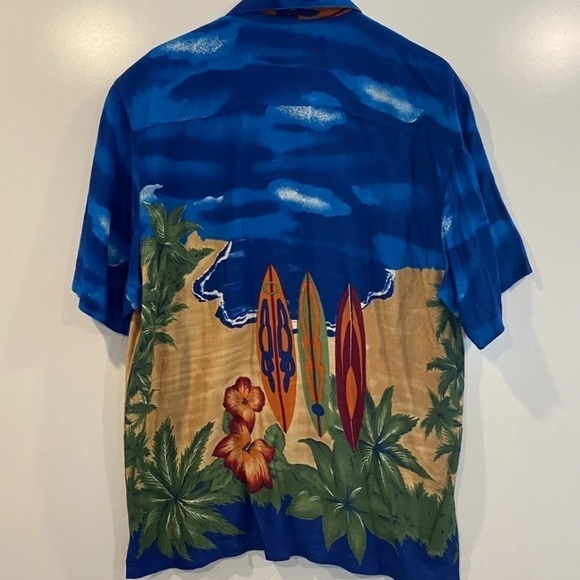Wingo Tropical Hawaiian Button Down Short Sleeved Shirt Surf Mens Large‎ (650) - Picture 2 of 5